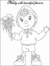 Noddy Coloring Flowers Printable Kids Pages Pdf Open Print  Cartoon sketch template