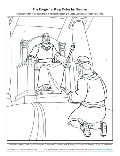 bible coloring pages  kids  story   forgiving king