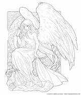 Coloring Angel Pages Adults Wings Printable Adult Cross Guardian Anime Getcolorings Angels Adele Color Getdrawings Colorings Devil sketch template