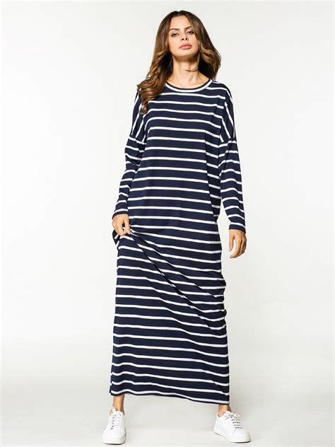adeline blue striped long sleeve casual maxi dress shopboldlyher long sleeve maxi dress