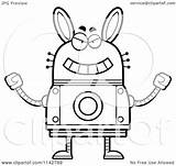 Robot Rabbit Coloring Evil Clipart Cartoon Thoman Cory Outlined Vector Illustration Royalty Protected Collc0121 sketch template