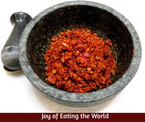 easy lunu miris sri lankan hot chili relish joy  eating  world
