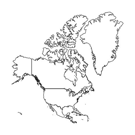 outline sketch map  north america  countries  vector art
