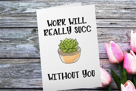 Funny Coworker Leaving Card Unique Handmade Work Will Succ Etsy New