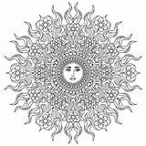 Mandala Coloring Zum Ausmalen Ausdrucken Sonne Sun Book Mandalas Vorlagen Eine Ein Aus Besteht Das Und Pattern Color Von Blüten sketch template