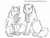 Wolves Firewolf Pups Getcolorings Pictur Pup sketch template
