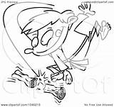 Karate Chopping Boy Wood Toonaday Royalty Outline Illustration Cartoon Rf Clip 2021 sketch template