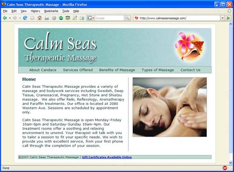 calm seas massage web layout  anthonycalifano  deviantart