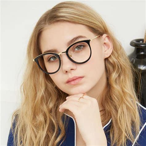 clear lens cat eye glasses frame women fashion optical reading