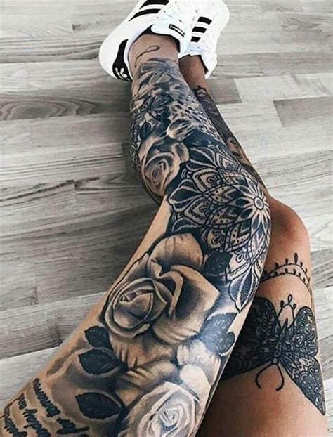 full sleeve tattoos black fullsleevetattoos leg tattoos
