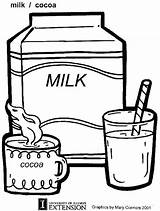 Coloring Food Pages Kids Drinks Milk Drink Printable Color Carton Nature Sheets Book Cute Colouring Sheet Print Healthy Jug Cocoa sketch template