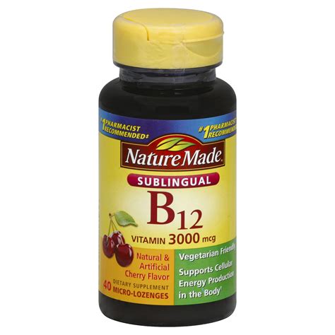 Nature Made Vitamin B12 Sublingual 3000 Mcg Micro Lozenges Cherry
