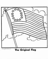 Flag American First Colonies Stars sketch template