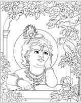Krishna Coloring Pages Painting Mandala Printable Choose Board Drawings Mural Glass sketch template