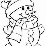 Coloring Snowman Christmas Pages Printable Drawing Color Print Snowflake Getdrawings sketch template