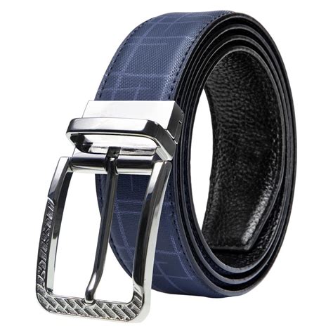 men belt genuine leather luxury brand waist belt dubulle alloy pin buckle belts brown  blue