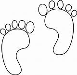 Footprints Printable Clipart Footprint Foot Template Feet Clip Baby Outline Cut Templates Pattern Print Stencil Coloring Walking Cliparts Line Totetude sketch template