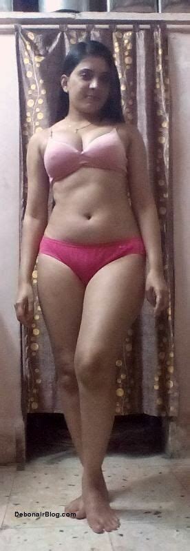 desi hot indian wife posing in colored pink and white bra panty 4