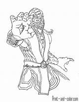 Mortal Kombat Scorpion Coloring4free Kitana sketch template