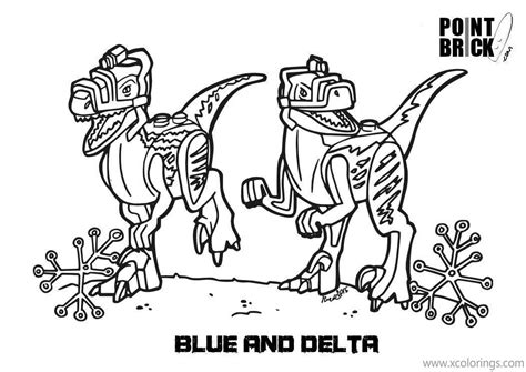 lego jurassic world coloring pages velociraptor blue  delta