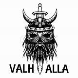 Valhalla Odin Valhala Symbole Wikinger Testa Alten Skandinavischen Walhall Antica Scandinava Vettore Icona Scandinavian Gehoornde Helm Designlooter Pantser Wapen Bijl sketch template