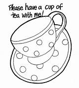 Tea Coloring Cup Pages Party Teapot Colouring Elvis Presley Cups Drawing Coffee Sheets Kids Boston Printable Color Teacup Print Iced sketch template