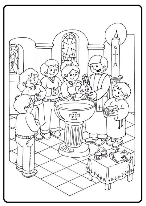 catholic sacrament baptism coloring page sketch coloring page