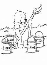 Pooh Coloring Winnie Paint Pages Brush Big Book Brushes Bucket Color Getcolorings Number Bear Disney Maler sketch template