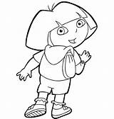Dora Coloring Backpack Explorer Her Netart sketch template