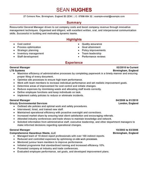 general manager resume   professional resume writing