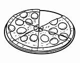 Pizza Pepperoni Coloring Pasta Coloringcrew Food sketch template