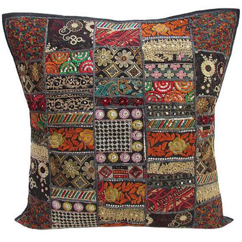 20x20 embroidered pillow cotton cushion cover decorative pillow indian pillows ebay