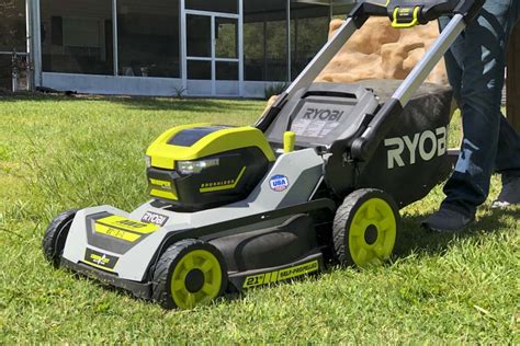 ryobi  hp brushless  cordless battery walk   propelled lawn mower   ah