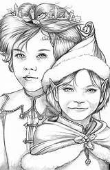 Coloring Pages Fantasy Adult Sold Etsy Winter Christmas sketch template