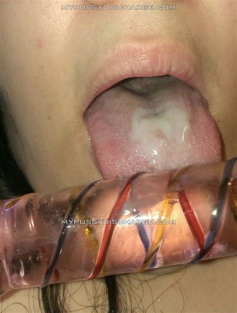 tasting pussy discharge from creamy pussy and dildo my pussy discharge