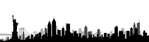 New York City Skyline Silhouette Vector Illustration Stock