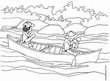 Coloring Canoe Canot Canoeing Chaloupe Kinderart Kayak Coloriages sketch template