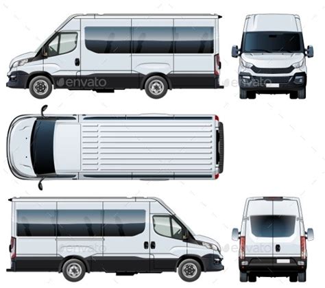 vector van template isolated  white truck detailing van design