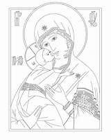 Coloring Icon Pages Byzantine Icons Greek Vladimir Wixstatic Docs Catholic sketch template