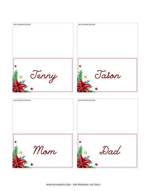 printable christmas place cards