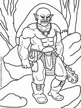 Ogre Troll Mechant Mythologie Trolls Colouring sketch template