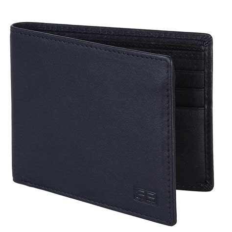 rfid blocking bifold genuine leather slim wallet  men  id window