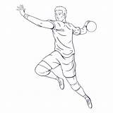 Balonmano Handball Lateral Dibujado Jugador Vexels Transparente Svg sketch template