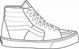 Template Vans Shoe Shoes Drawings Drawing Sneakers Templates Nike Sketch Sketches Van Outline Basket Printable Sk8 Coloring Easy Paper Sneaker sketch template