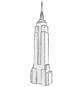 Skyscraper Rascacielos Building Colorear Edificios Empire sketch template
