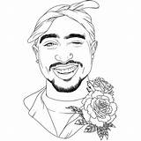 Tupac 2pac Lineart Sketch Xcolorings Rapper Gangsta sketch template