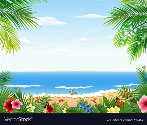 beautiful tropical beach royalty free vector image