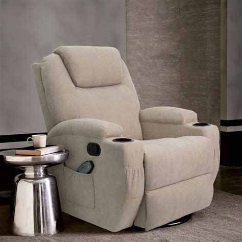 Latitude Run® Reclining Heated Massage Chair With Swivel And Rocking