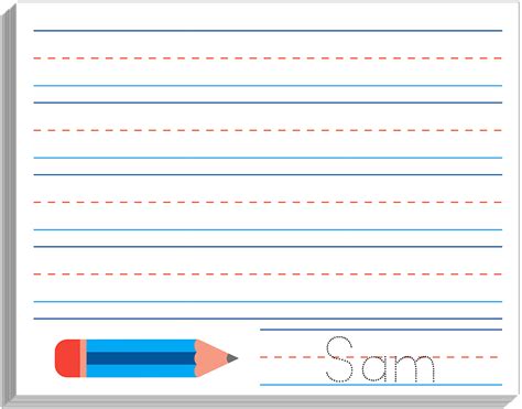 blue pencil writing pad personalized kindergarten pad custom kid