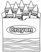 Crayon Coloring Crayons Box Pages Clipart Printable Color Outline Clip School Preschool Crayola Back Drawing Quit Blank Worksheets Kids Colouring sketch template
